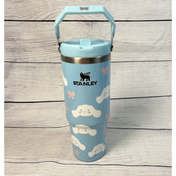 STANLEY Iceflow Flip Straw 30 oz Tumbler CINNAMAROLL Blue Travel Cup - Picture 1 of 7